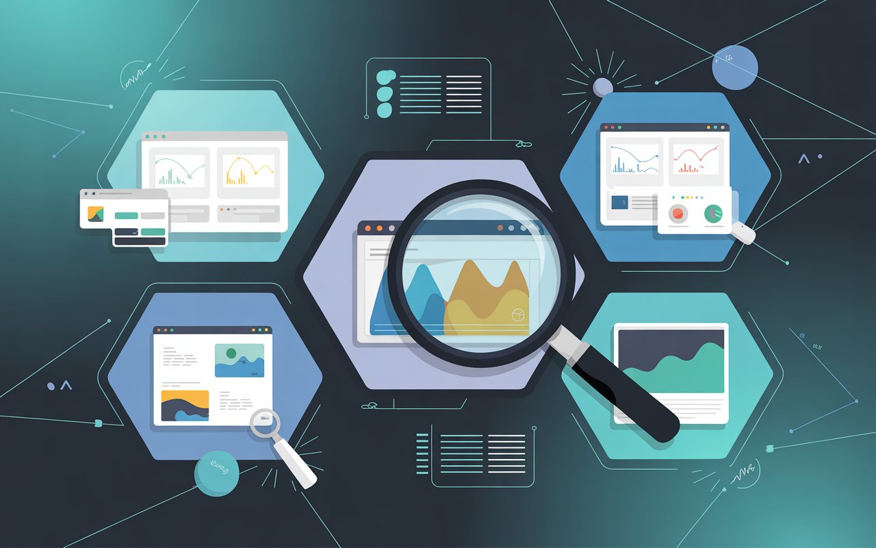 SEO Due Diligence Checklist - Digital brand acquisition analysis with magnifying glass examining traffic data and risk metrics